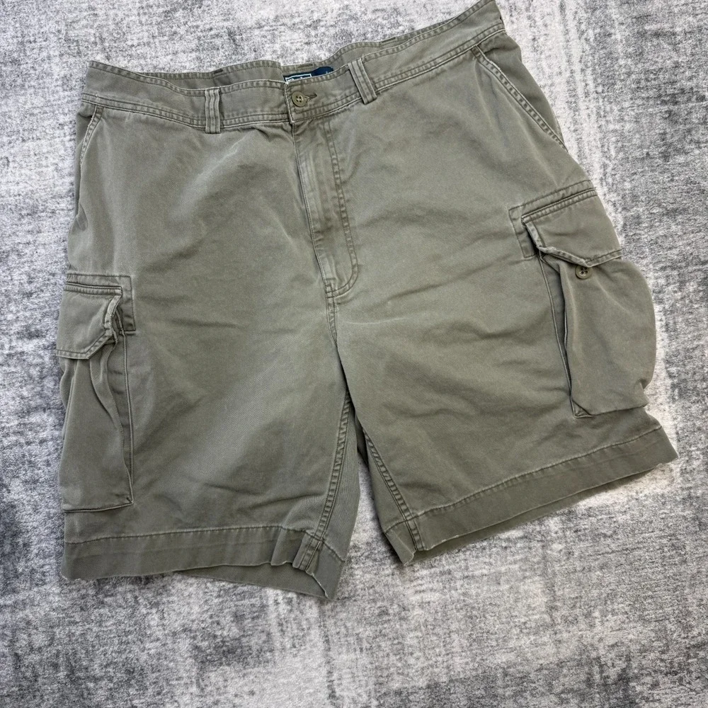 VTG Polo Ralph Lauren Cargo Shorts Mens 40 Green Heavy Cotton Twill Utility 10